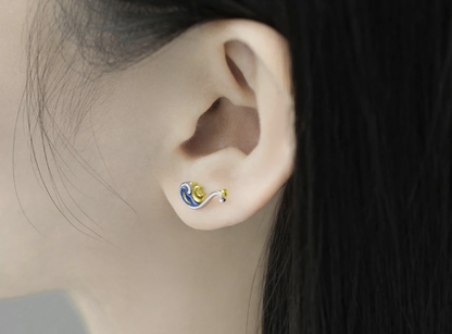 Van Gogh Starry Night inspired Earring