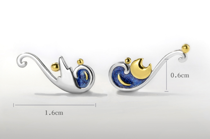 Van Gogh Starry Night inspired Earring