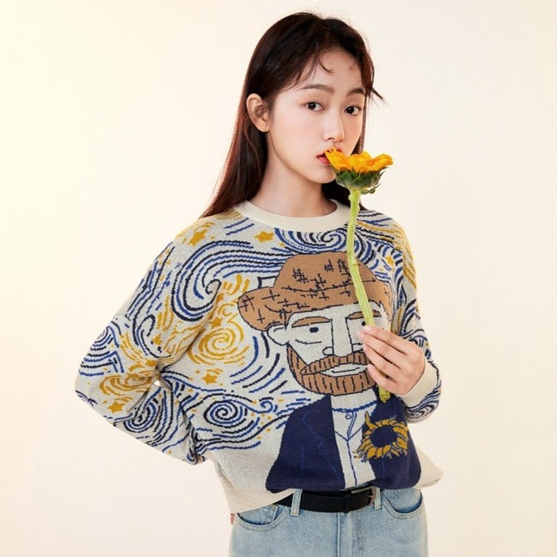 Van gogh Cartoon Sweater