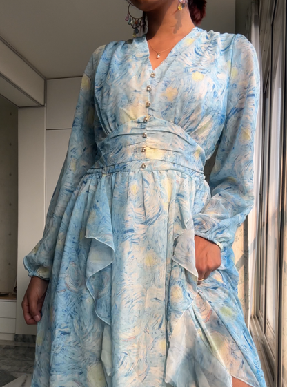 Van Gogh Starry Night dreamy long dress