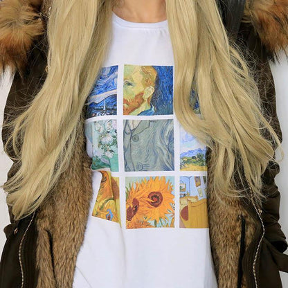 Van Gogh paintings grid - Unisex tshirt